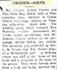 Crozier, Clifford Roland & Edna May Smith wed