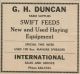Duncan, Gordon - Farm Supplies advertisement Duncan, Gordon - Farm Supplies advertisement