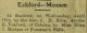 Eckford, Archibald & Eliza J. Moxam wed Eckford, Archibald & Eliza J. Moxam wed
