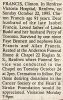 Francis, Clinton obituary Francis, Clinton obituary