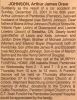Johnson, Arthur James obituary Johnson, Arthur James obituary
