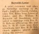 Reynolds, Willim R. & Mrs. Edna Lester wed Reynolds, Willim R. & Mrs. Edna Lester wed