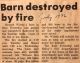 Wilson, Howard barn destroyed by fire, 1976