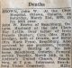 Brown, John W. death