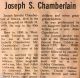 Chamberlain, Joseph S. obituary Chamberlain, Joseph S. obituary