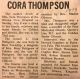 Thompson, Cora nee Pettigrew obituary Thompson, Cora nee Pettigrew obituary