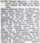 Davis, Ed obituary Davis, Ed obituary
