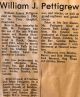 Pettigrew, William J. obituary Pettigrew, William J. obituary