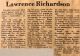 Richardson, Osborne Lawrence obituary Richardson, Osborne Lawrence obituary