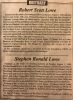Lowe, Robert & Stephen obituaries Lowe, Robert & Stephen obituaries