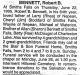 Bennett, Robert B. obituary Bennett, Robert B. obituary