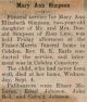 Simpson, Mary Ann Elizabeth death Simpson, Mary Ann Elizabeth death