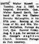 Smith, Walter Russell death