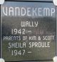 Gravestone-Vandekemp, Wally & Sheila nee Sproule Gravestone-Vandekemp, Wally & Sheila nee Sproule