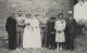 Dunn, George & Edith Hill wedding: Ed Hill, Eldon Smith, Helen Hill, Edith & George, George's mother Mrs. Schwandt, Elva Hill & Henry Hill