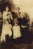 Bennett - Morrison Sitting:  Jane Griggor (Bennett) Morrison with her mother Jane Bennett nee Johnston.  Esther's son Blair and dau Jean in front;  Esther Laidlaw and Mary O'Hara Standing 